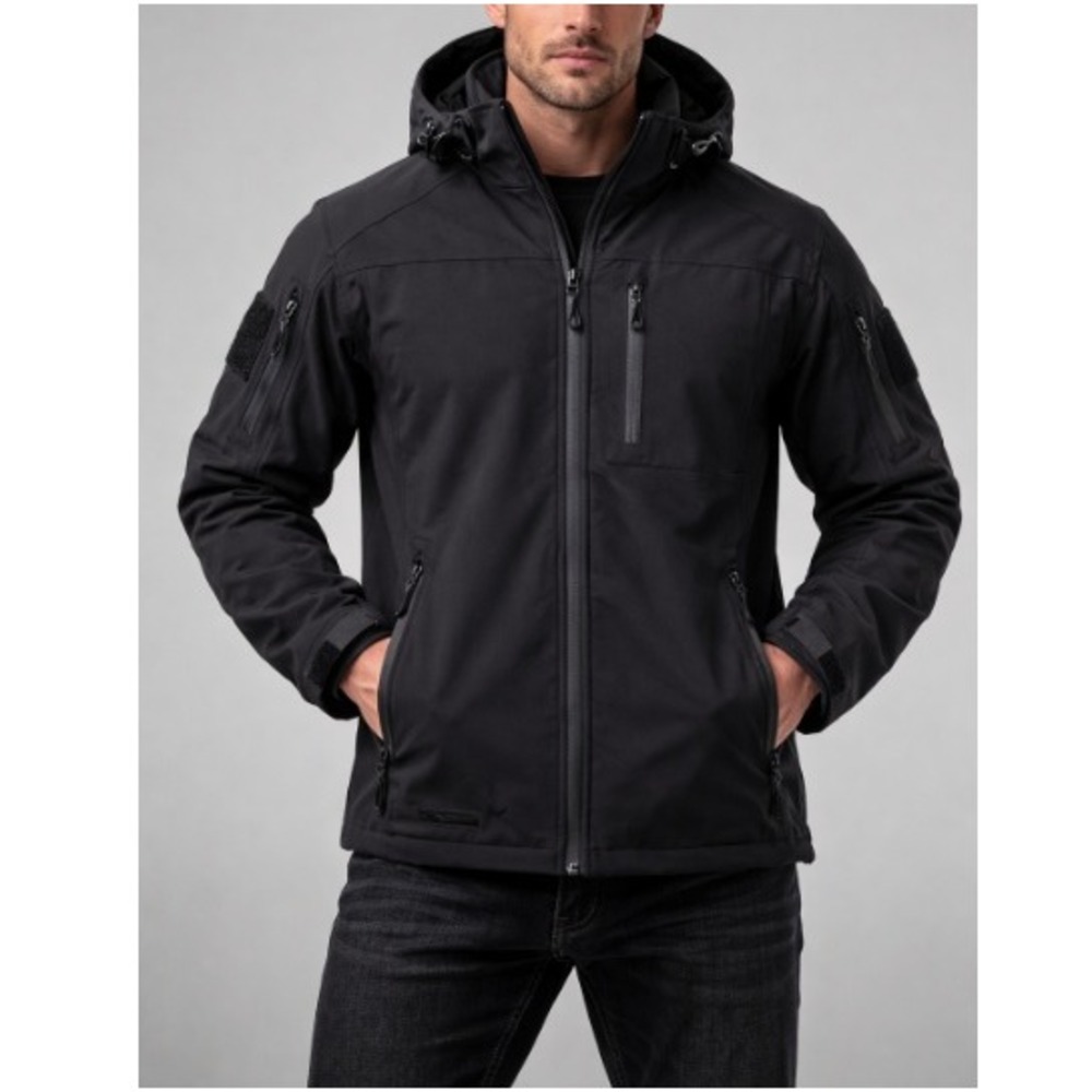 Baerskin Men's Black Ultimate Wet Soft Shell Waterproof Winter Jacket Size XL
